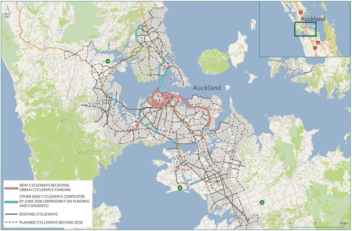 نقشہ کے cycleway آکلینڈ نقشہ