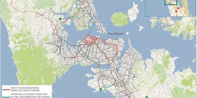 نقشہ کے cycleway آکلینڈ نقشہ